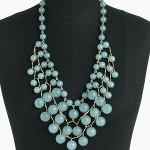 J Crew Bauble Cascade Elegant Blue Beaded Necklace